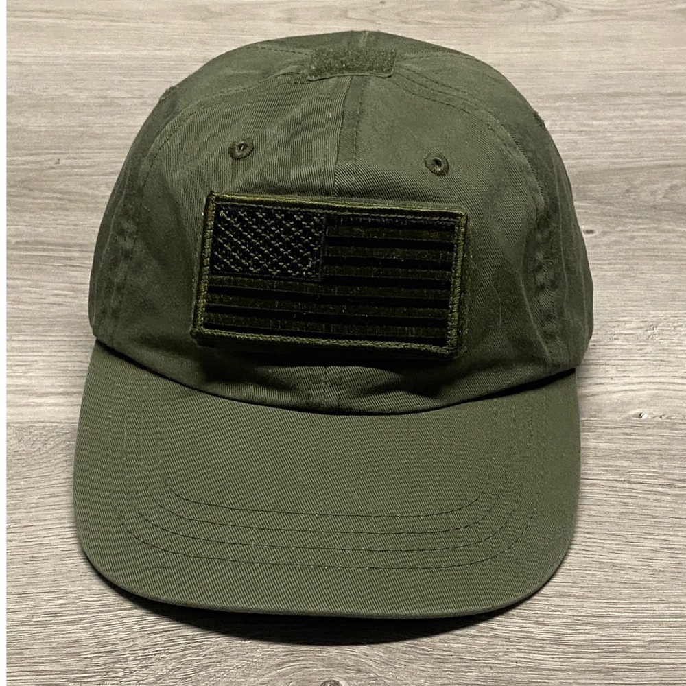 Rothco Olive Green Tactical Baseball Cap American Flag Patch Adjustable One Size